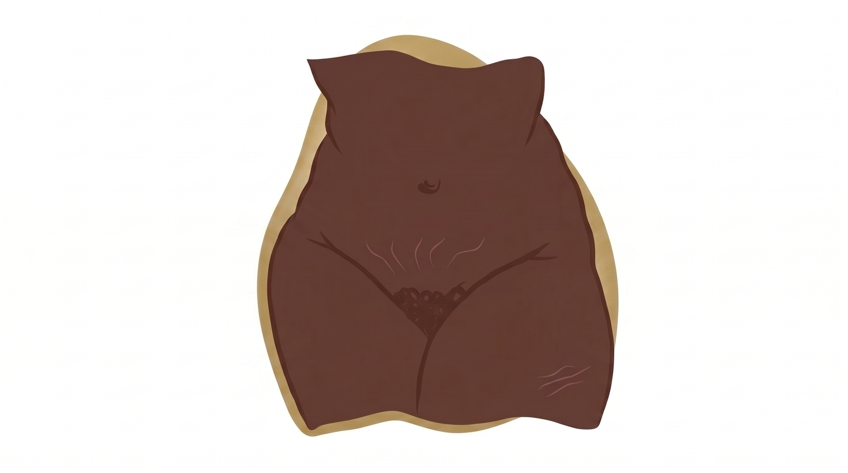 A brown woman, hips and belly, with gold accents